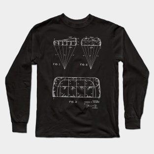 Parachute Vintage Patent Hand Drawing Long Sleeve T-Shirt